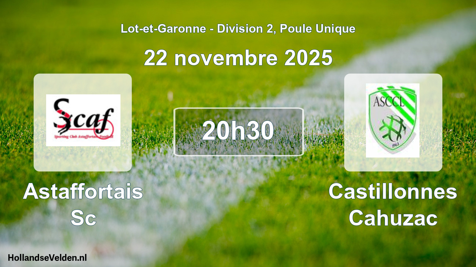 Geplande wedstrijd: Astaffortais Sc - Castillonnes Cahuzac (22 novembre 2025)