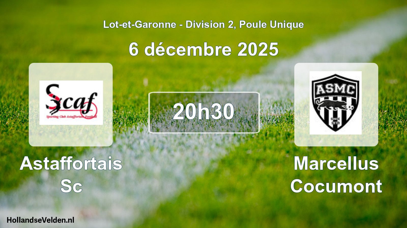 Geplande wedstrijd: Astaffortais Sc - Marcellus Cocumont (6 décembre 2025)