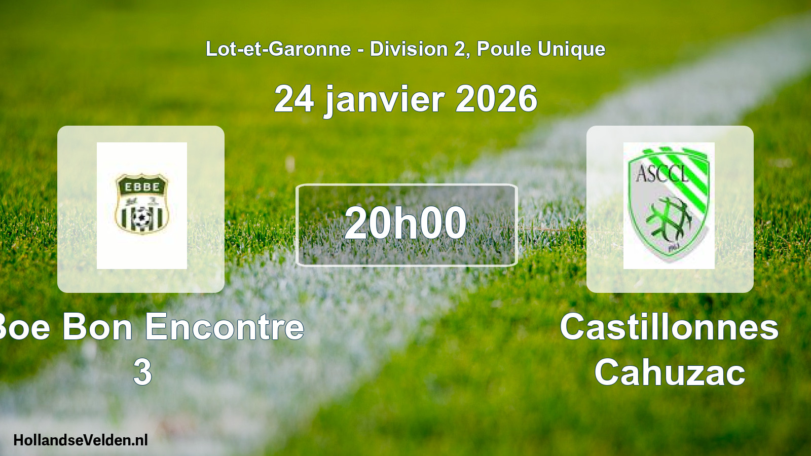 Scheduled Match: Boe Bon Encontre 3 - Castillonnes Cahuzac (24 January 2026)