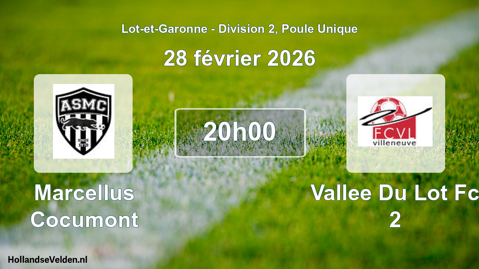 Geplande wedstrijd: Marcellus Cocumont - Vallee Du Lot Fc 2 (28 février 2026)
