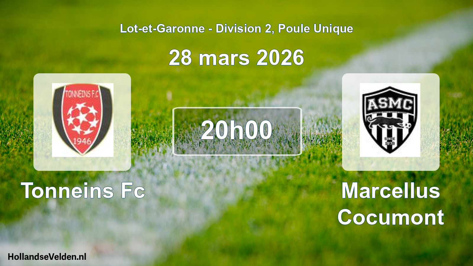 Geplande wedstrijd: Tonneins Fc - Marcellus Cocumont (28 mars 2026)