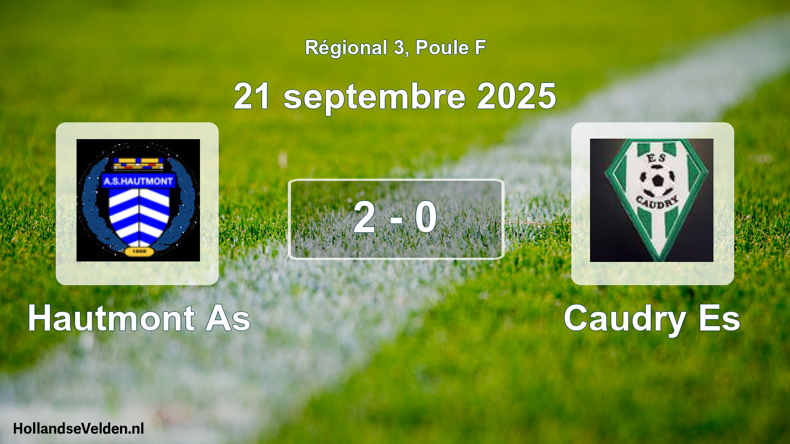 Gespeelde wedstrijd: Hautmont As - Caudry Es 2 - 0 (21 septembre 2025)
