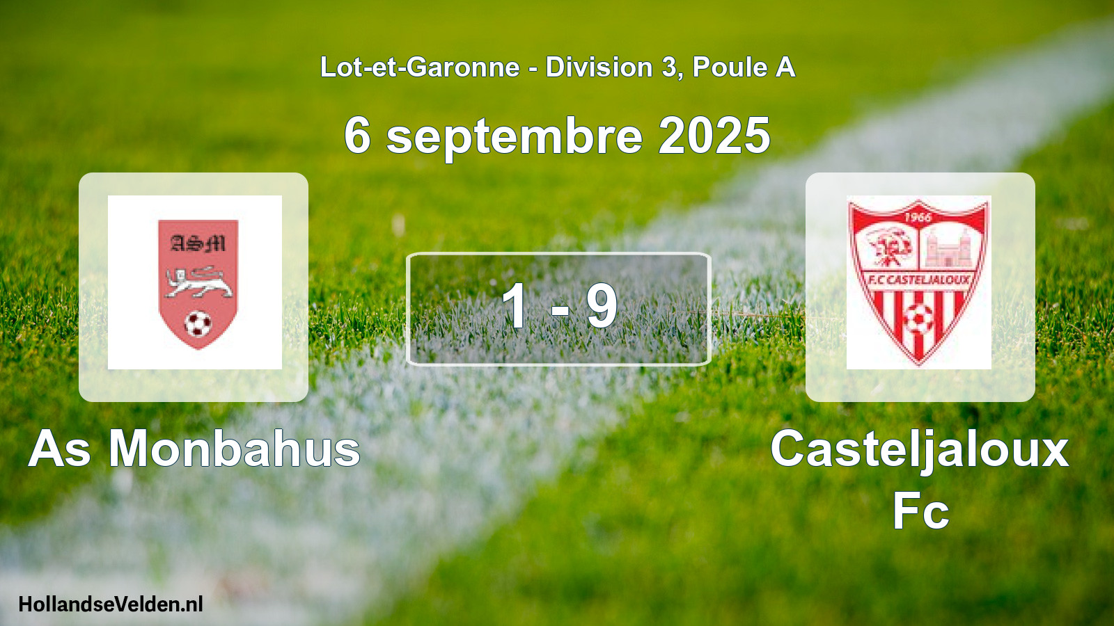 Gespeelde wedstrijd: As Monbahus - Casteljaloux Fc 1 - 9 (6 septembre 2025)