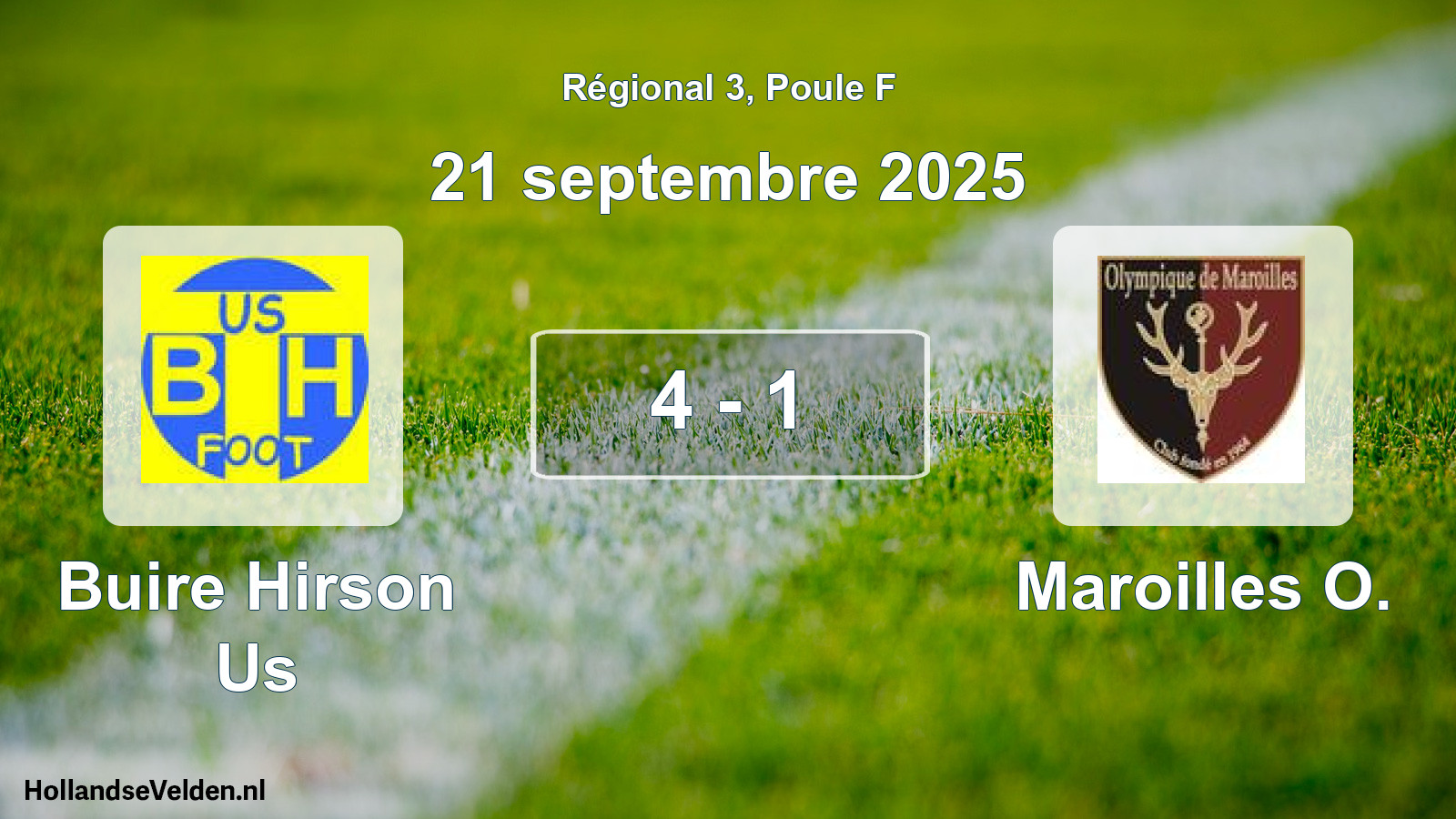 Total number of matches played: Buire Hirson Us - Maroilles O. 4 - 1 (21 September 2025)