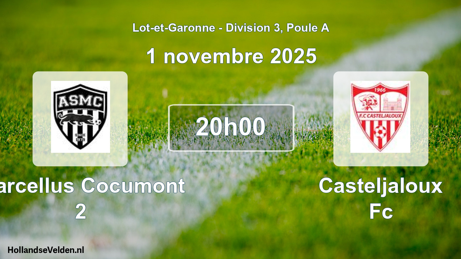 Geplande wedstrijd: Marcellus Cocumont 2 - Casteljaloux Fc (1 novembre 2025)