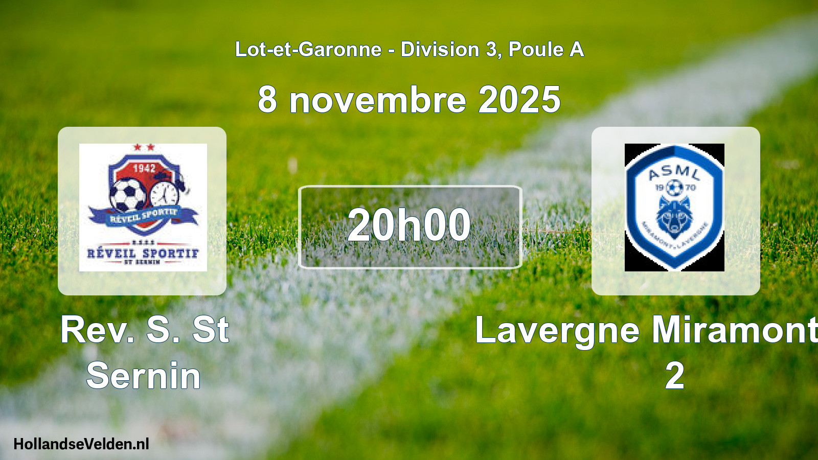 Geplande wedstrijd: Rev. S. St Sernin - Lavergne Miramont As 2 (8 november 2025)