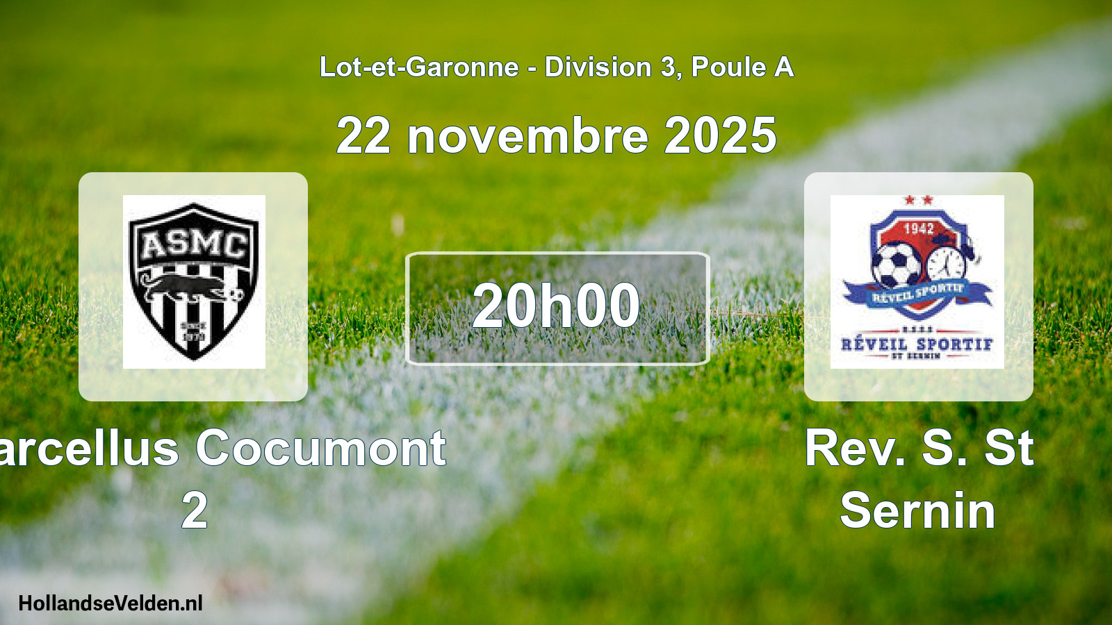 Scheduled Match: Marcellus Cocumont 2 - Rev. S. St Sernin (22 November 2025)