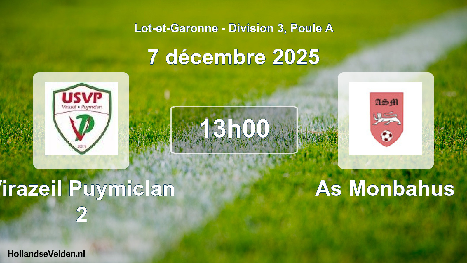 Geplande wedstrijd: Virazeil Puymiclan 2 - As Monbahus (7 décembre 2025)