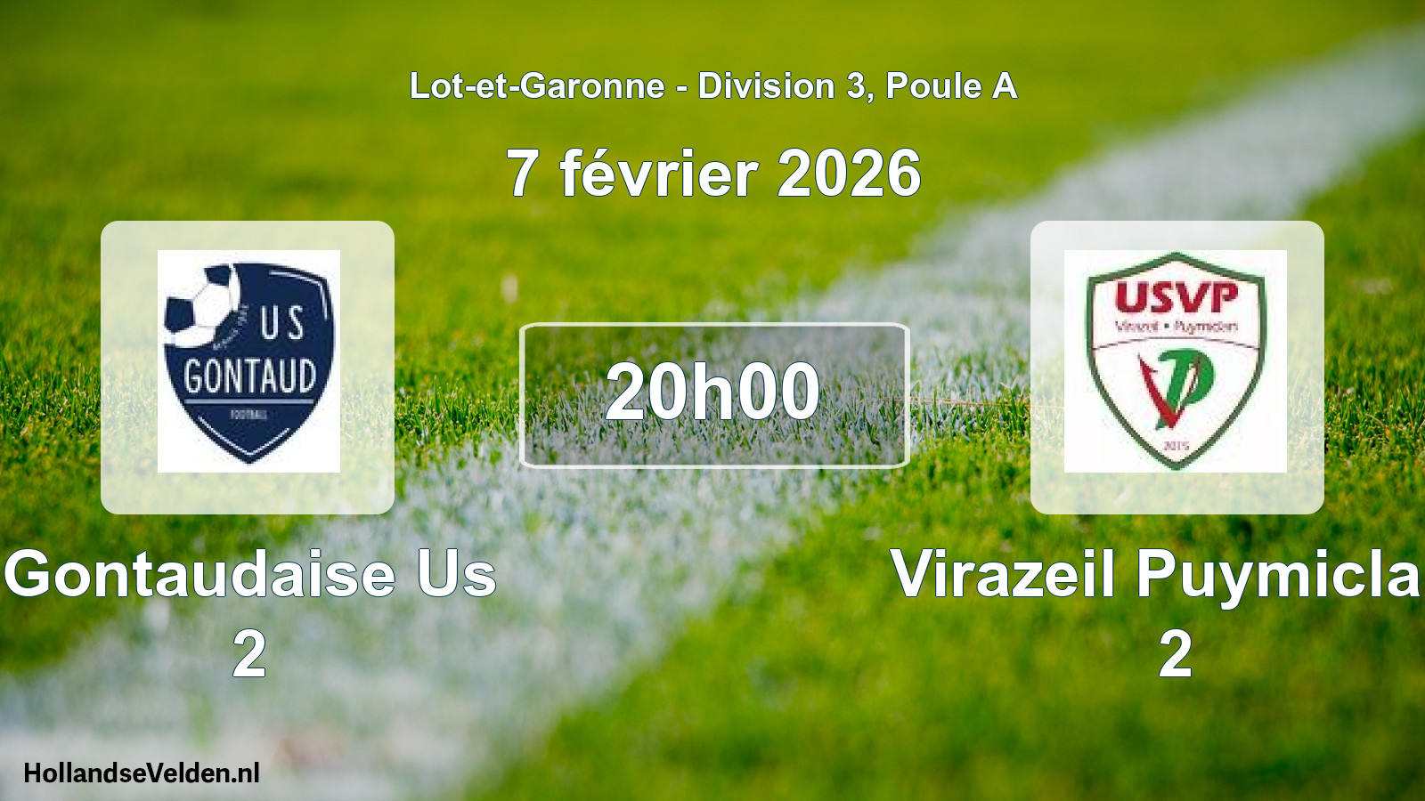 Geplande wedstrijd: Gontaudaise Us 2 - Virazeil Puymiclan 2 (7 février 2026)