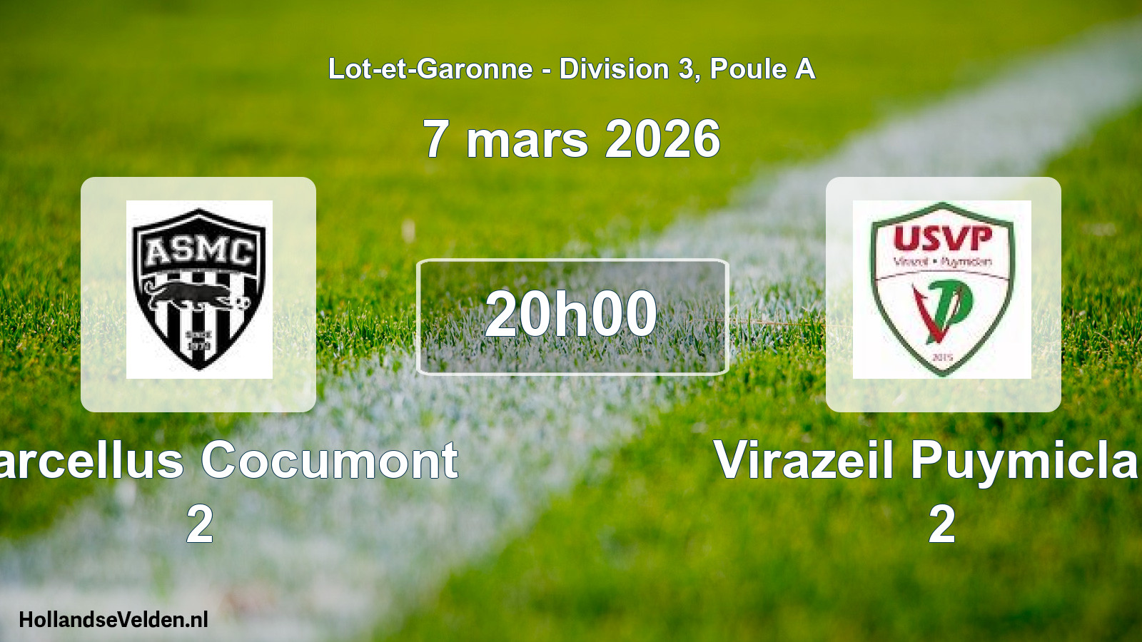 Geplande wedstrijd: Marcellus Cocumont 2 - Virazeil Puymiclan 2 (7 mars 2026)