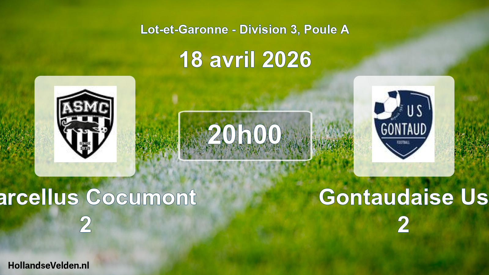Geplande wedstrijd: Marcellus Cocumont 2 - Gontaudaise Us 2 (18 avril 2026)
