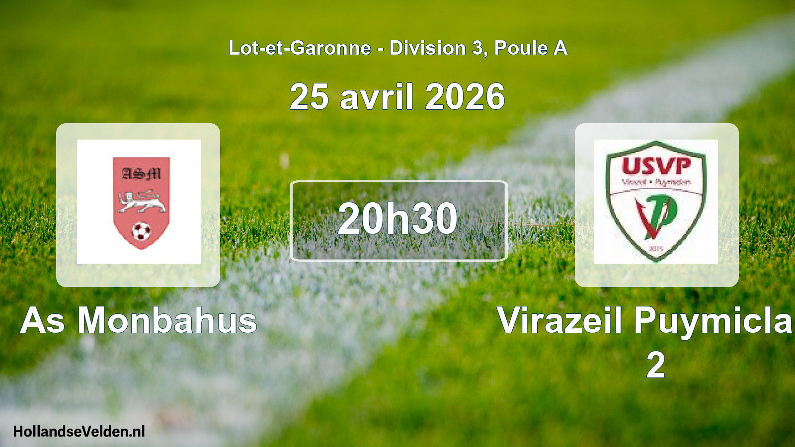 Geplande wedstrijd: As Monbahus - Virazeil Puymiclan 2 (25 avril 2026)