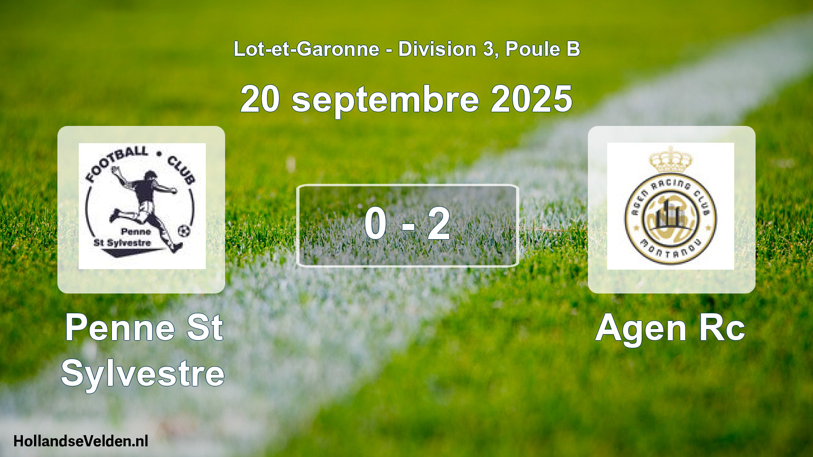 Total number of matches played: Penne St Sylvestre - Agen Rc 0 - 2 (20 September 2025)