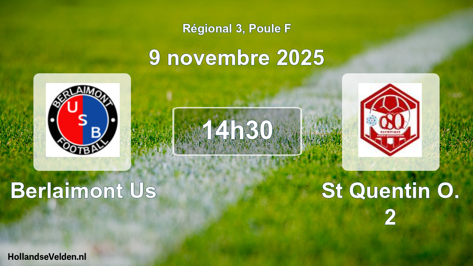 Geplande wedstrijd: Berlaimont Us - St Quentin O. 2 (9 novembre 2025)