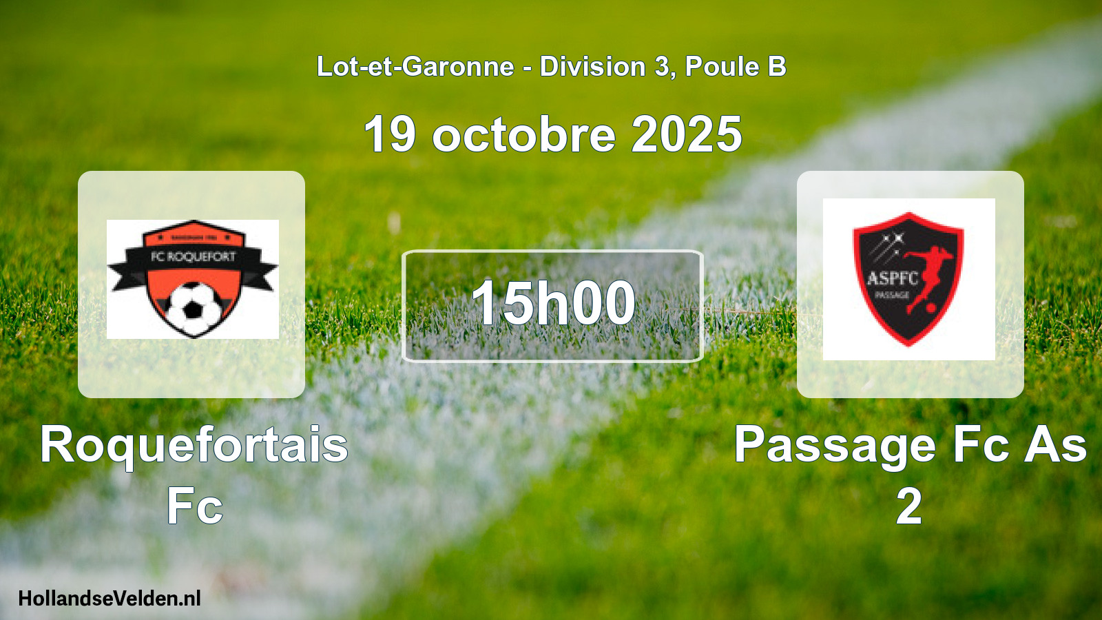Geplande wedstrijd: Roquefortais Fc - Passage Fc As 2 (19 octobre 2025)