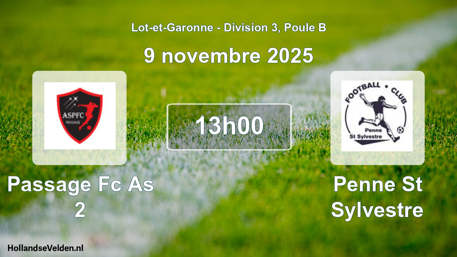 Geplande wedstrijd: Passage Fc As 2 - Penne St Sylvestre (9 novembre 2025)