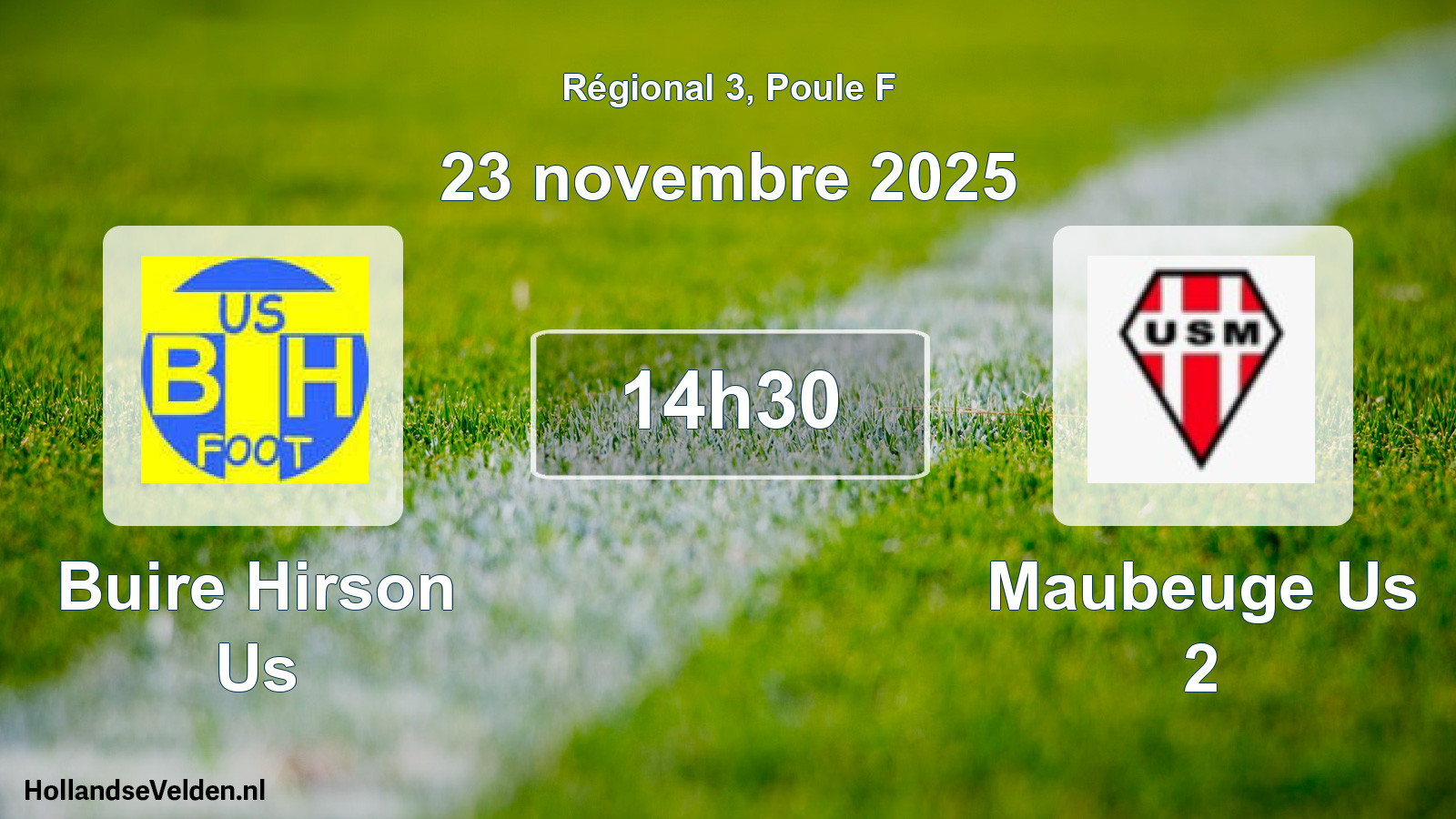 Geplande wedstrijd: Buire Hirson Us - Maubeuge Us 2 (23 novembre 2025)