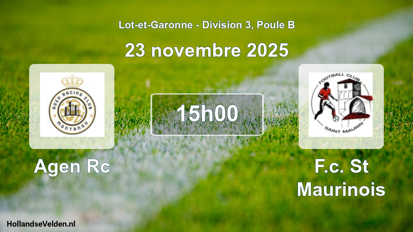 Geplande wedstrijd: Agen Rc - F.c. St Maurinois (23 novembre 2025)