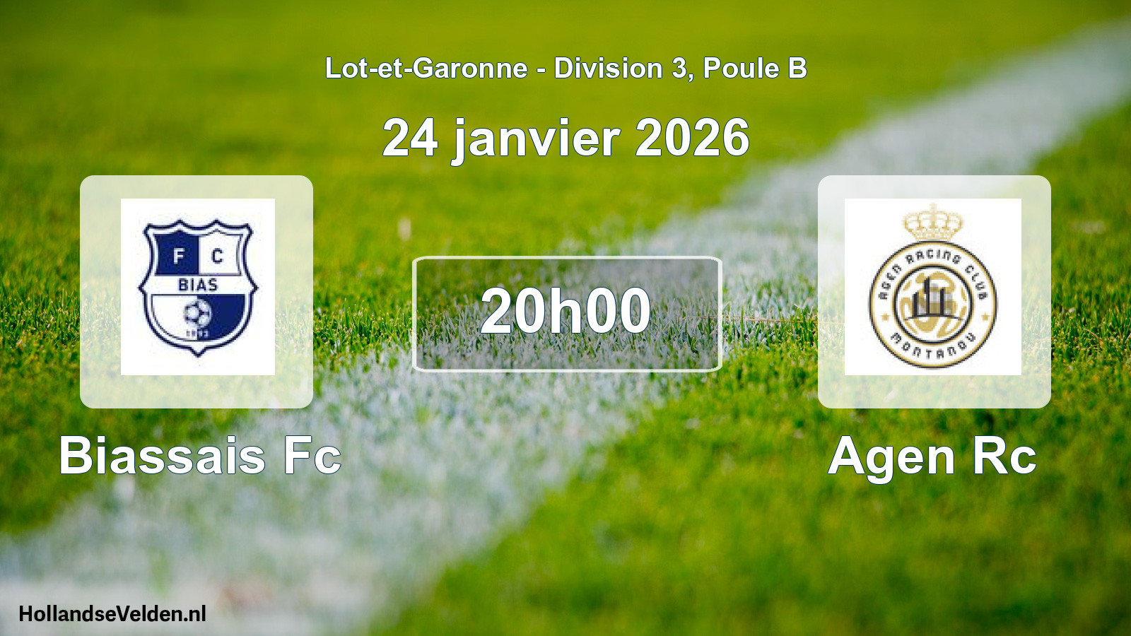 Scheduled Match: Biassais Fc - Agen Rc (24 January 2026)