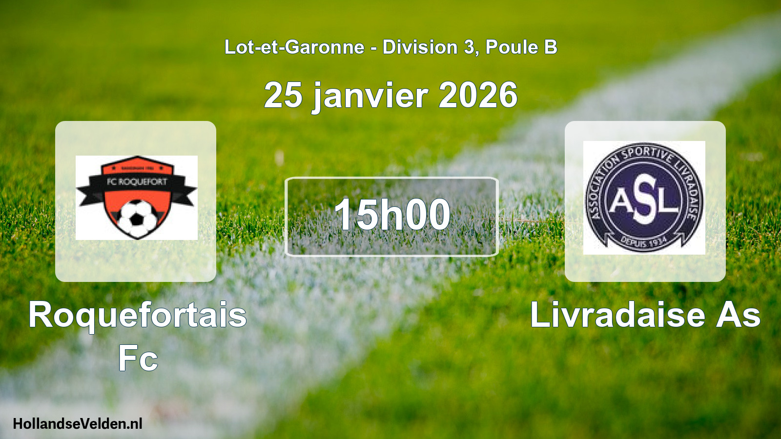 Scheduled Match: Roquefortais Fc - Livradaise As (25 January 2026)