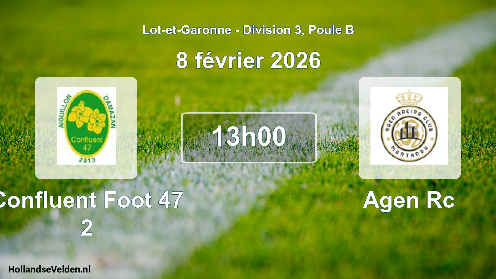 Geplande wedstrijd: Confluent Foot 47 2 - Agen Rc (8 février 2026)
