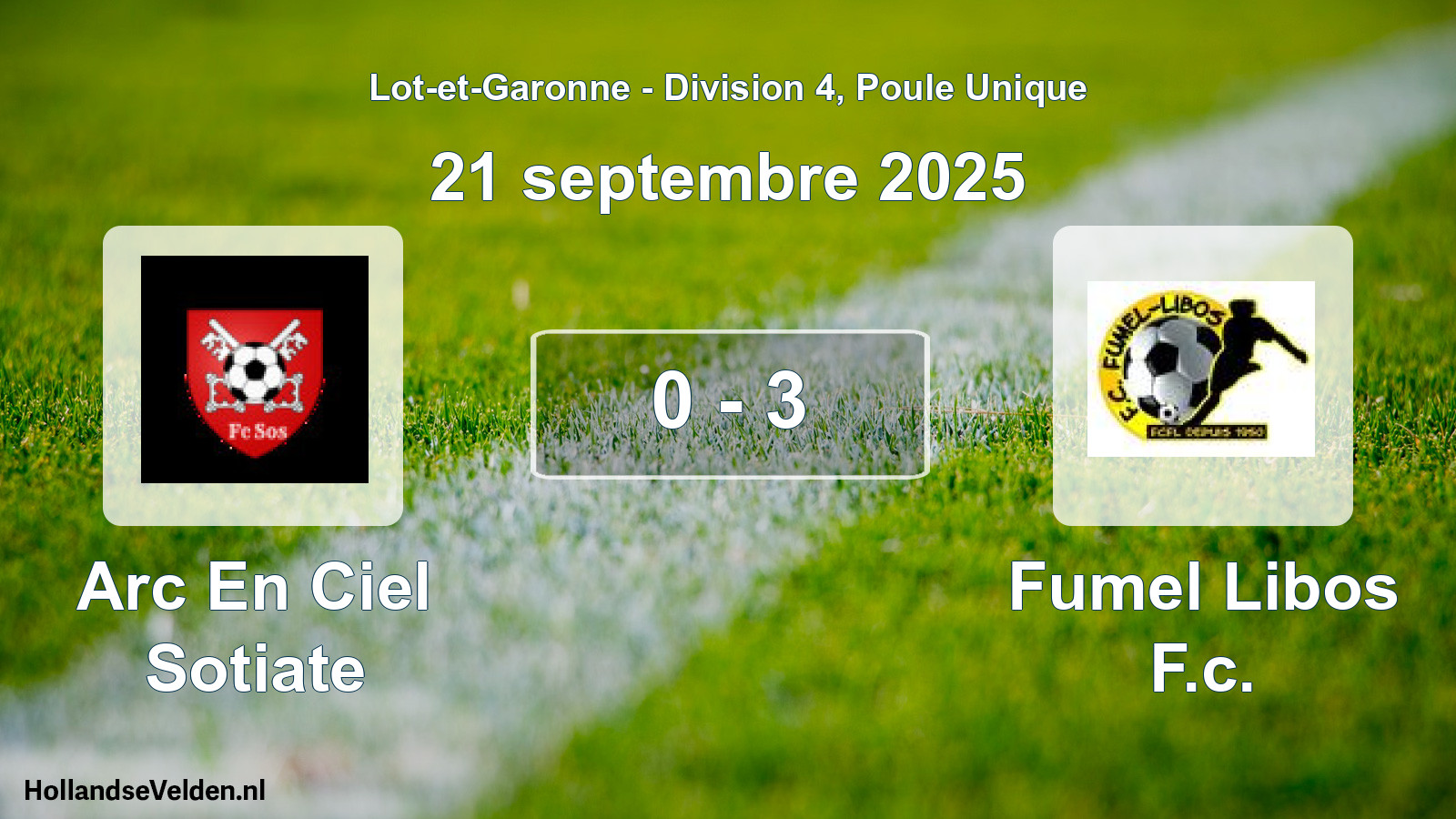 Gespeelde wedstrijd: Arc En Ciel Sotiate - Fumel Libos F.c. 0 - 3 (21 september 2025)