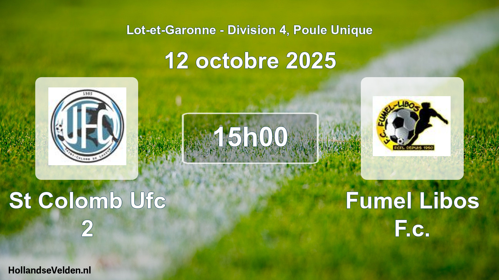 Geplande wedstrijd: St Colomb Ufc 2 - Fumel Libos F.c. (12 octobre 2025)