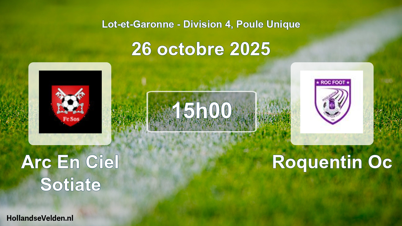Geplande wedstrijd: Arc En Ciel Sotiate - Roquentin Oc (26 octobre 2025)