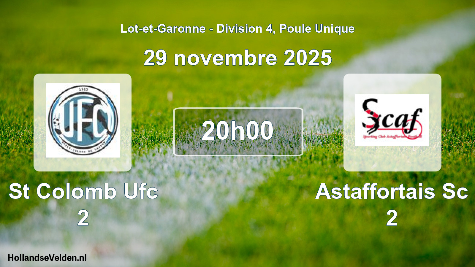 Geplande wedstrijd: St Colomb Ufc 2 - Astaffortais Sc 2 (29 novembre 2025)