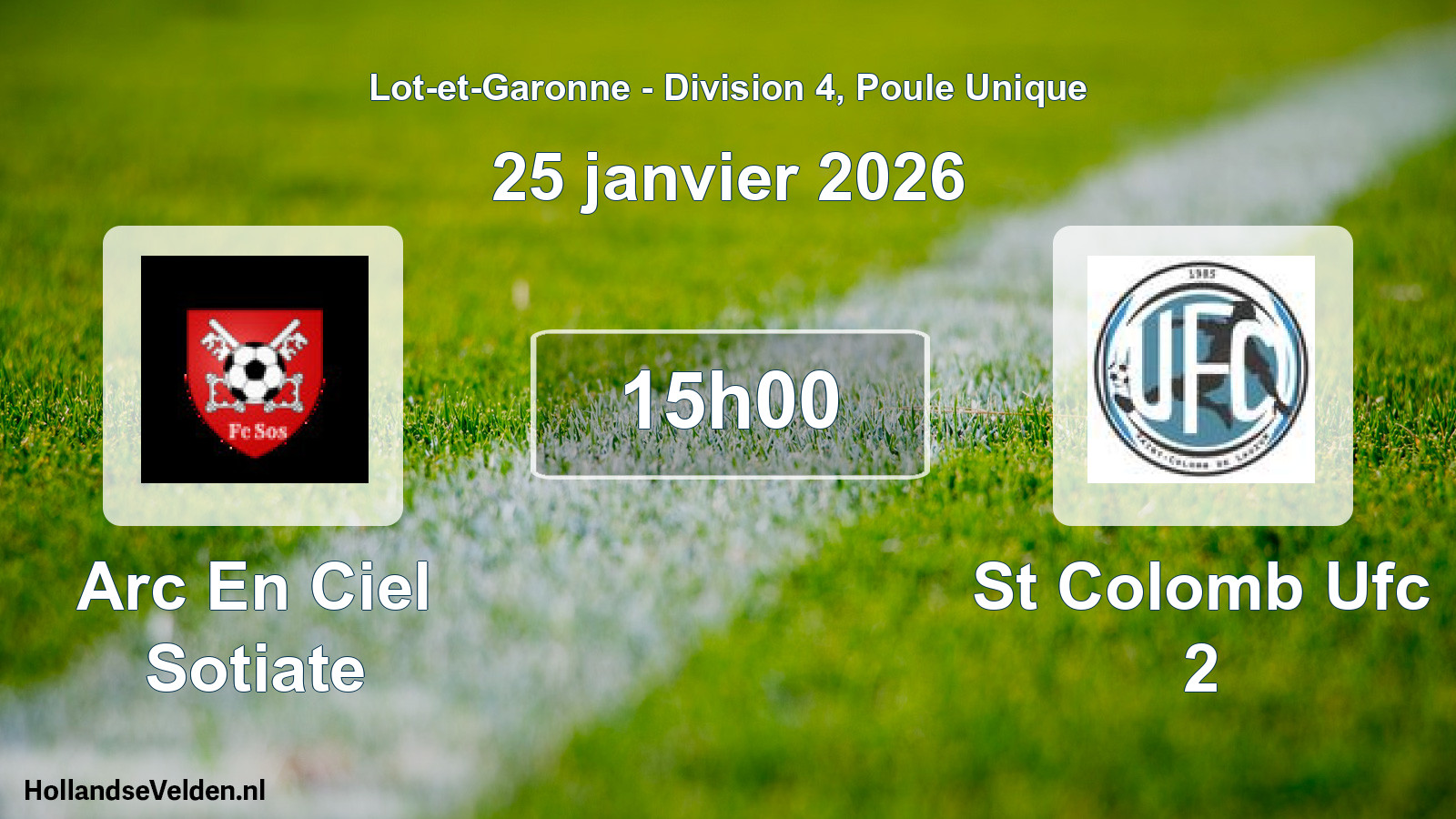 Geplande wedstrijd: Arc En Ciel Sotiate - St Colomb Ufc 2 (25 janvier 2026)