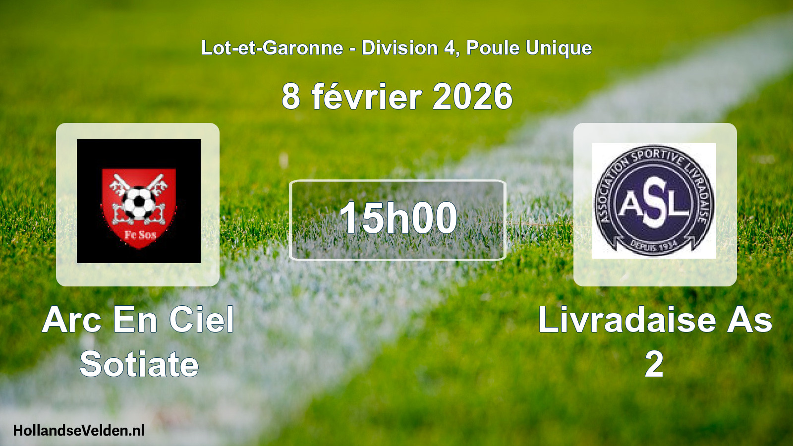 Geplande wedstrijd: Arc En Ciel Sotiate - Livradaise As 2 (8 février 2026)