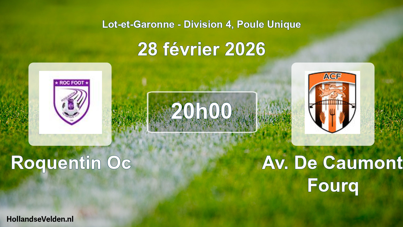 Geplande wedstrijd: Roquentin Oc - Av. De Caumont Fourq (28 février 2026)