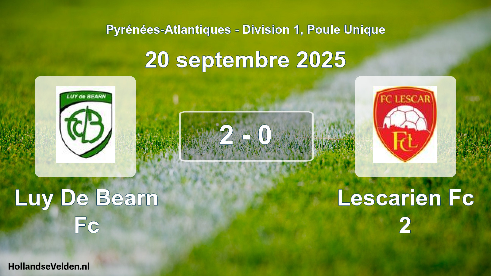 Gespeelde wedstrijd: Luy De Bearn Fc - Lescarien Fc 2 2 - 0 (20 septembre 2025)