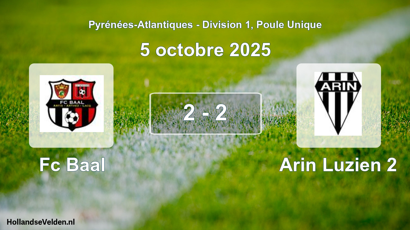Gespeelde wedstrijd: Fc Baal - Arin Luzien 2 2 - 2 (5 octobre 2025)