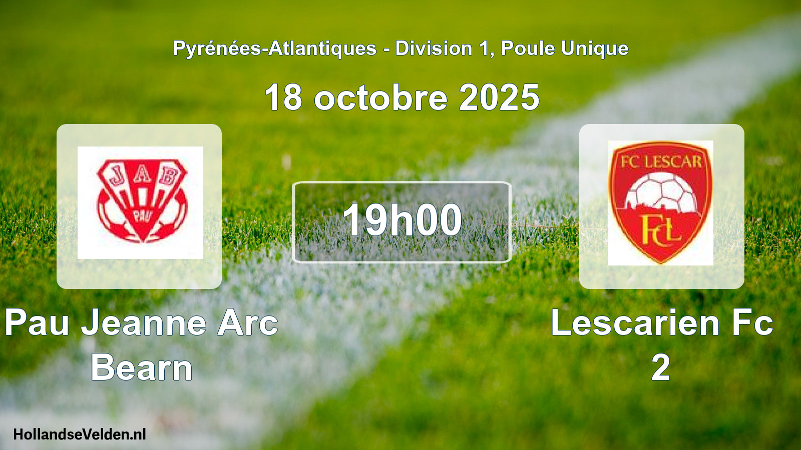 Geplande wedstrijd: Pau Jeanne Arc Bearn - Lescarien Fc 2 (18 octobre 2025)
