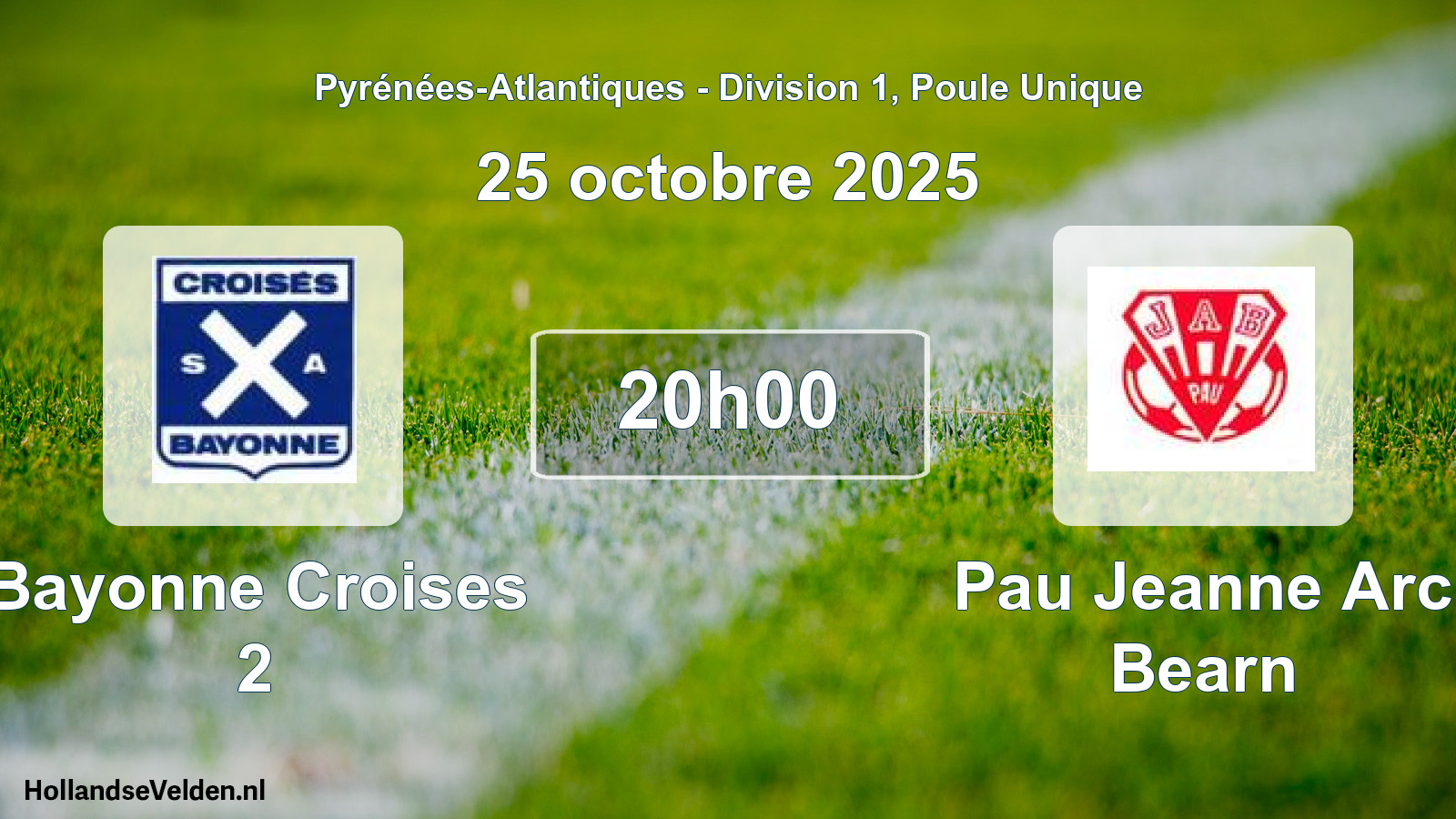 Geplande wedstrijd: Bayonne Croises 2 - Pau Jeanne Arc Bearn (25 oktober 2025)