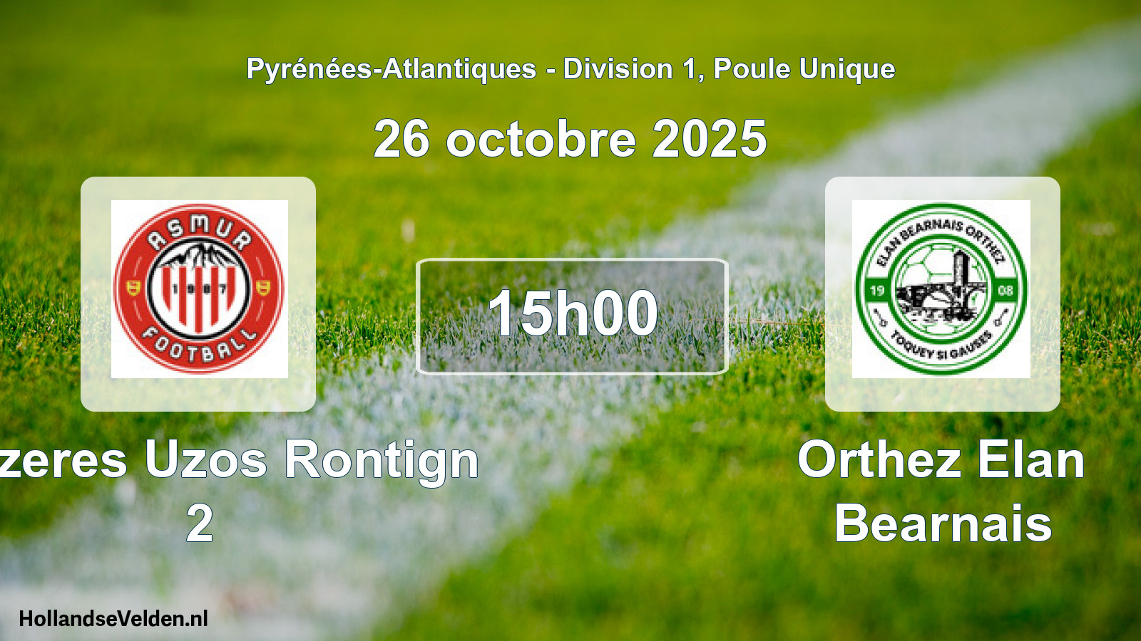 Scheduled Match: Mazeres Uzos Rontign 2 - Orthez Elan Bearnais (26 October 2025)