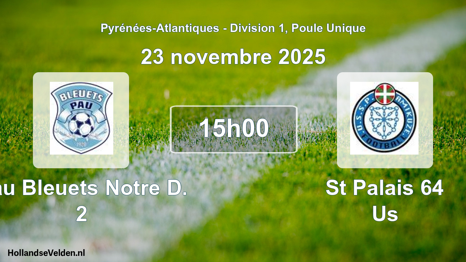 Scheduled Match: Pau Bleuets Notre D. 2 - St Palais 64 Us (23 November 2025)