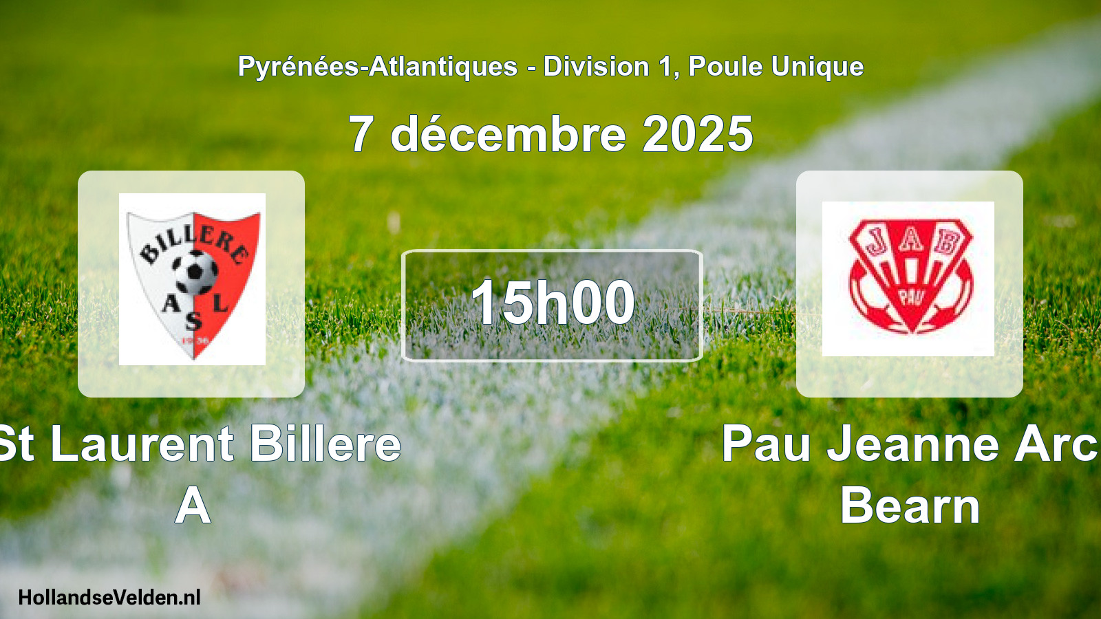 Scheduled Match: St Laurent Billere A - Pau Jeanne Arc Bearn (7 December 2025)