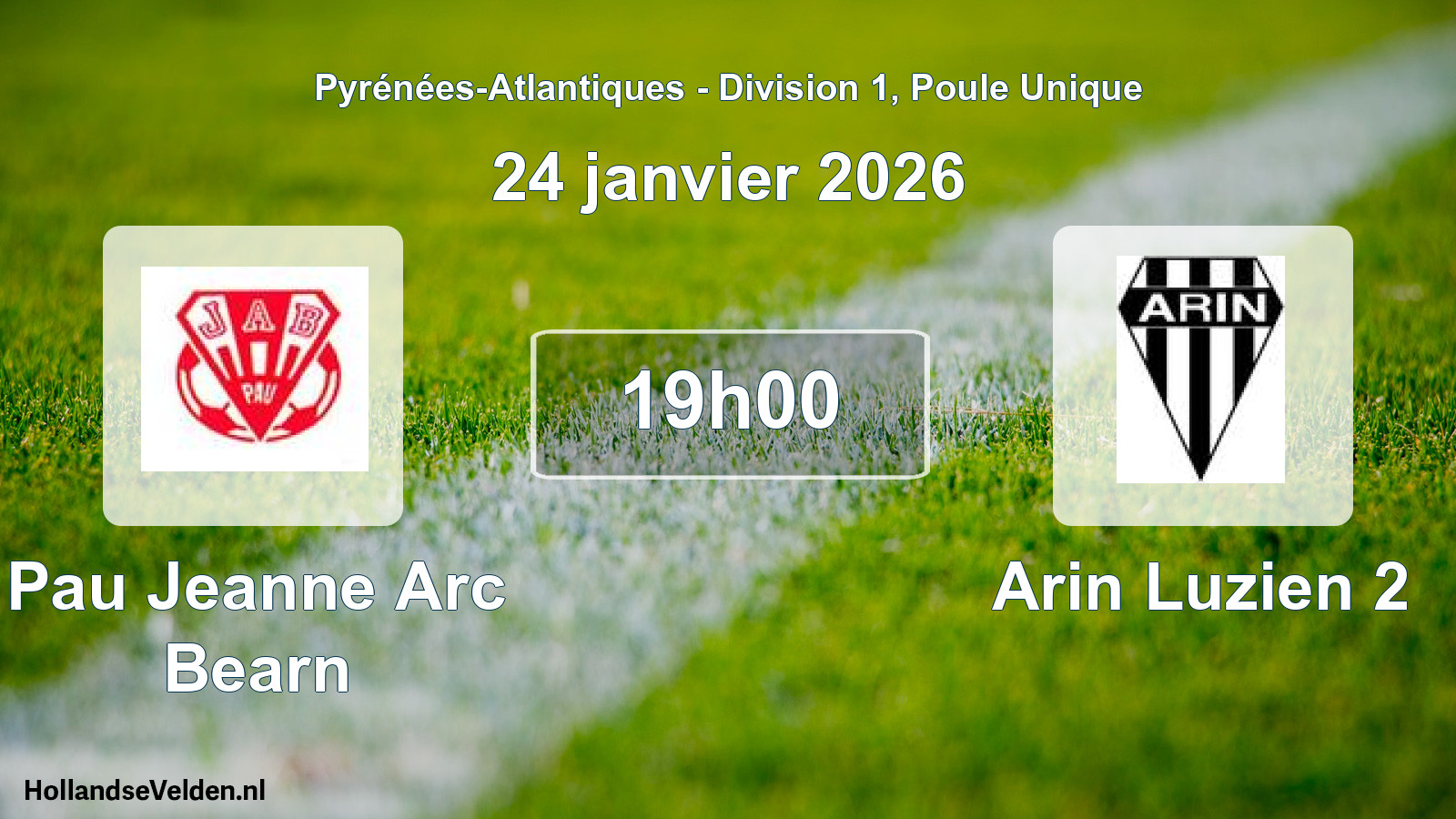 Geplande wedstrijd: Pau Jeanne Arc Bearn - Arin Luzien 2 (24 janvier 2026)