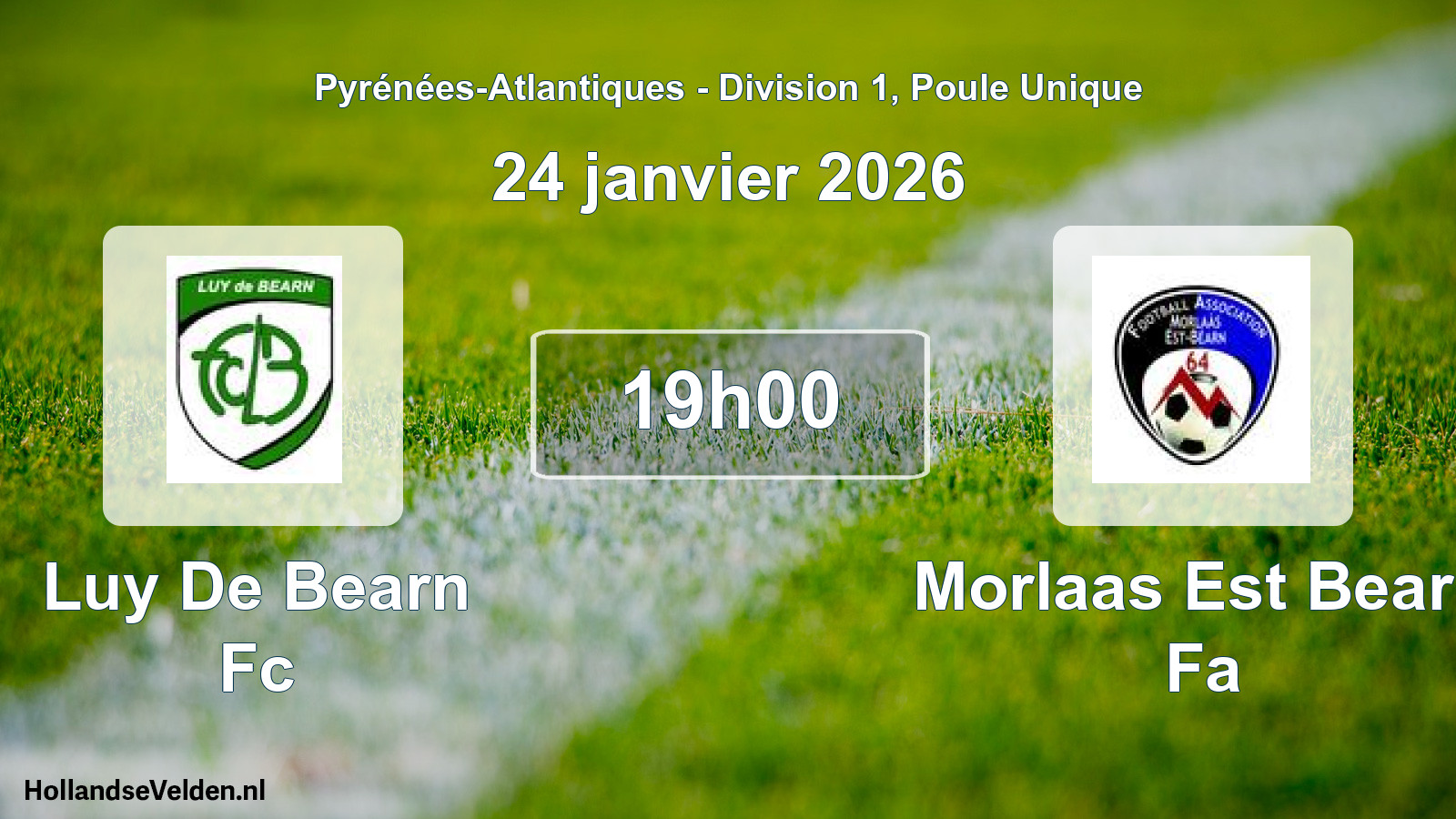 Geplande wedstrijd: Luy De Bearn Fc - Morlaas Est Bearn Fa (24 janvier 2026)
