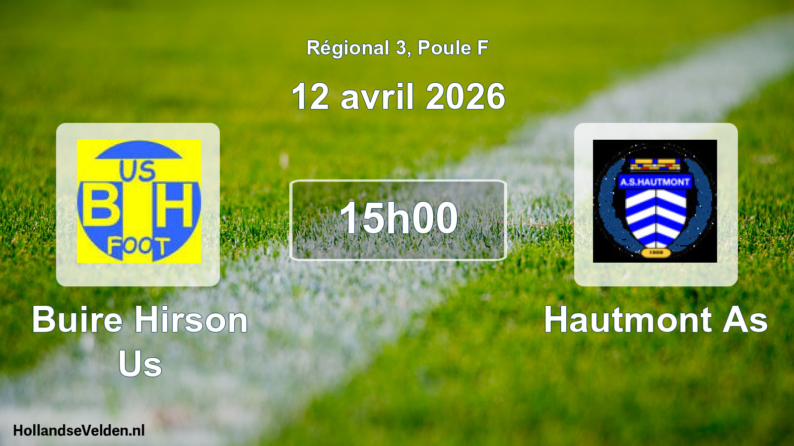 Geplande wedstrijd: Buire Hirson Us - Hautmont As (12 april 2026)