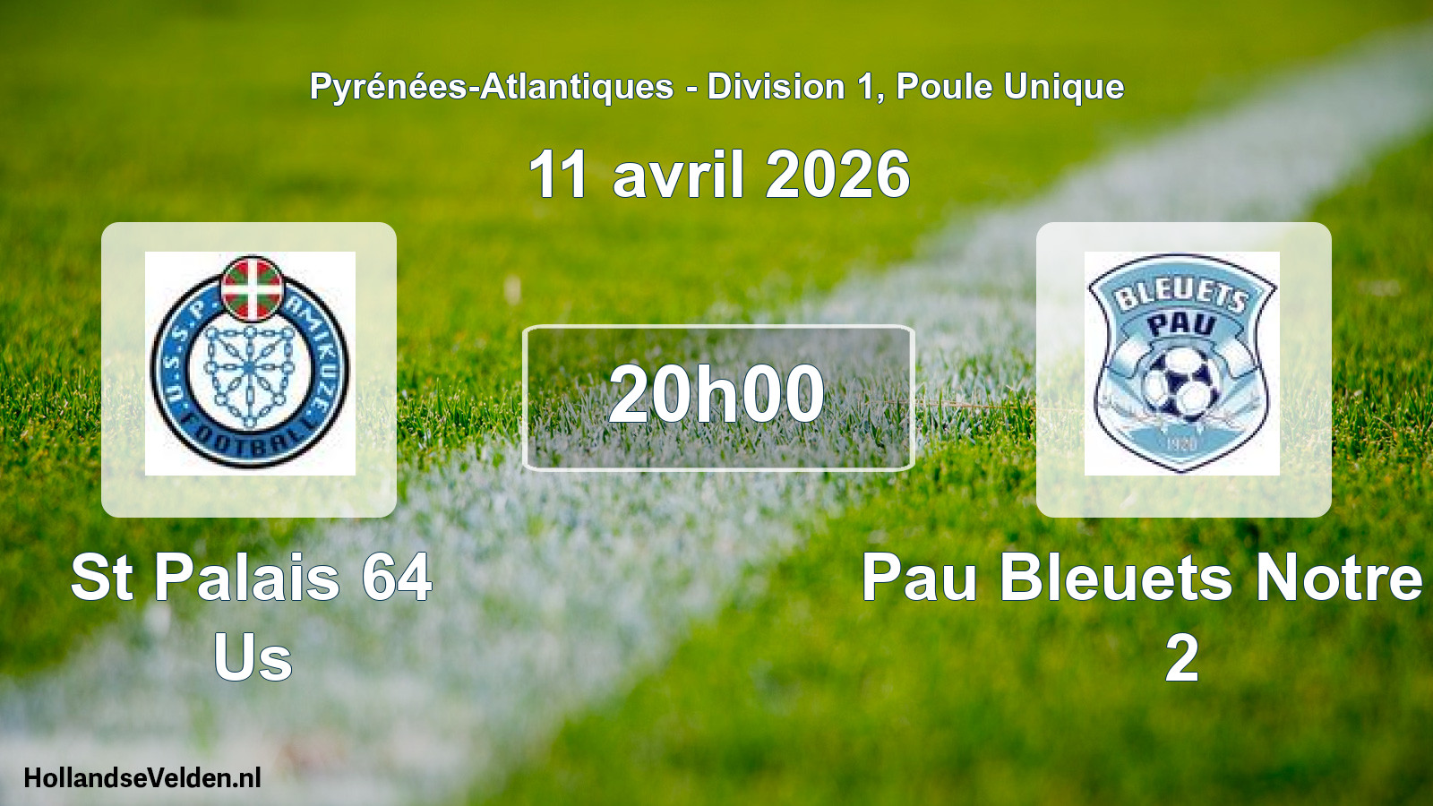 Scheduled Match: St Palais 64 Us - Pau Bleuets Notre D. 2 (11 April 2026)