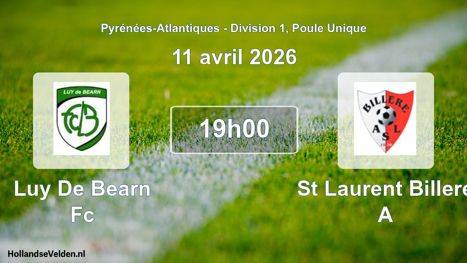 Geplande wedstrijd: Luy De Bearn Fc - St Laurent Billere A (11 avril 2026)