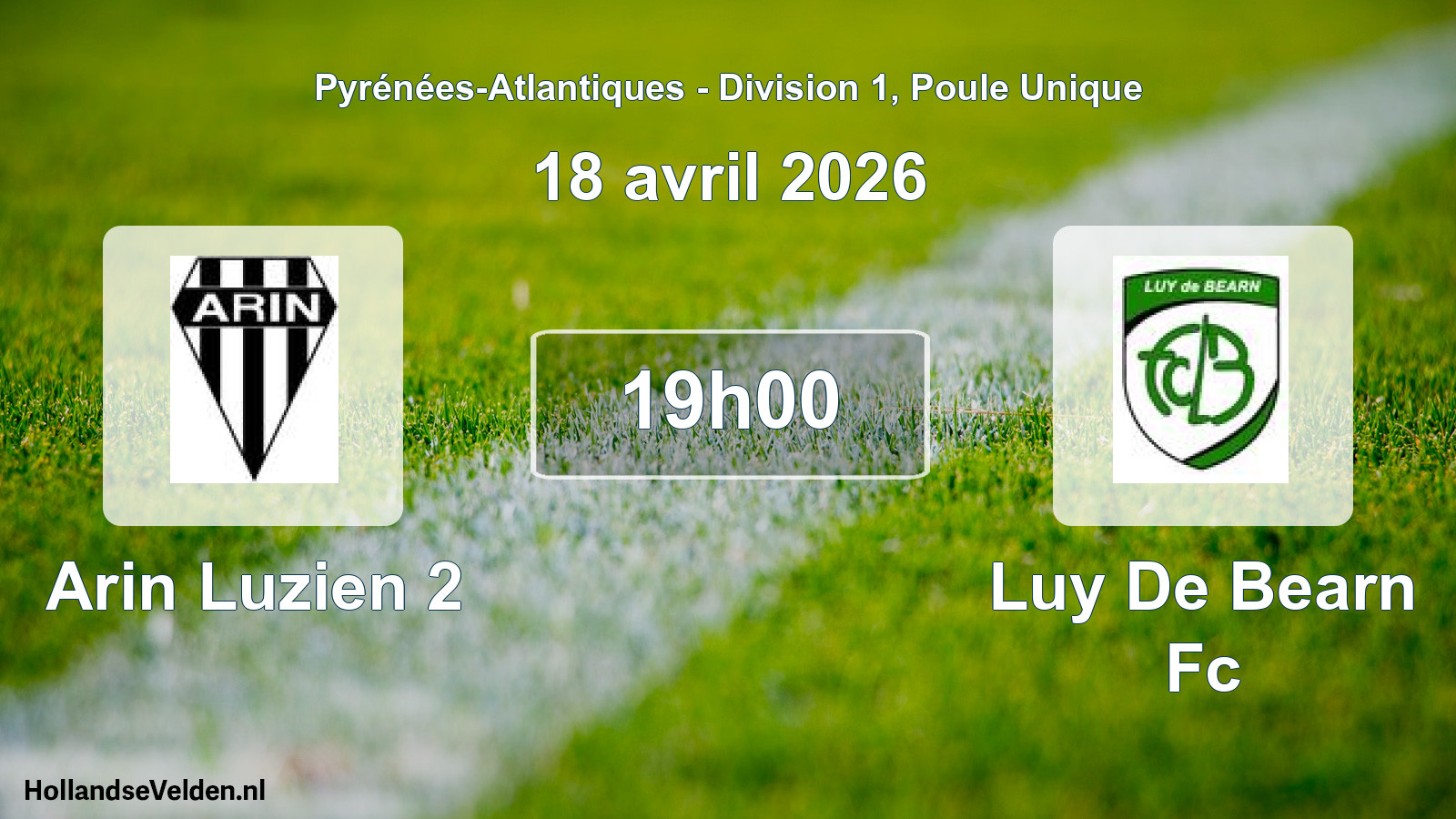 Geplande wedstrijd: Arin Luzien 2 - Luy De Bearn Fc (18 avril 2026)
