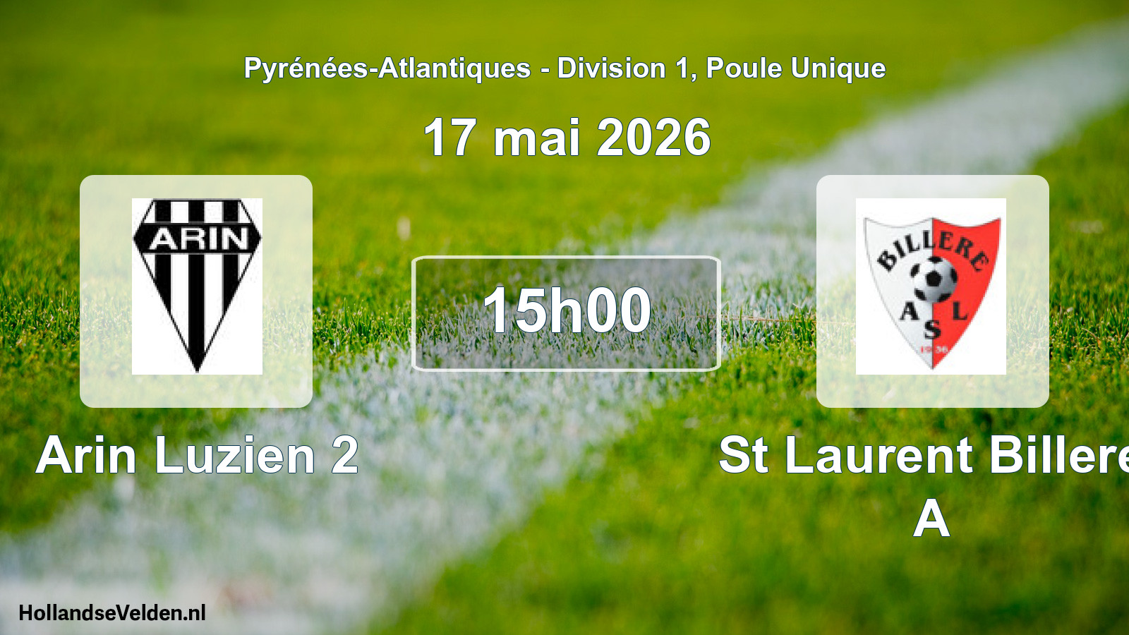 Geplande wedstrijd: Arin Luzien 2 - St Laurent Billere A (17 mai 2026)