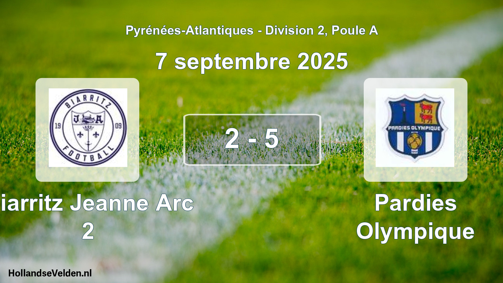 Total number of matches played: Biarritz Jeanne Arc 2 - Pardies Olympique 2 - 5 (7 September 2025)