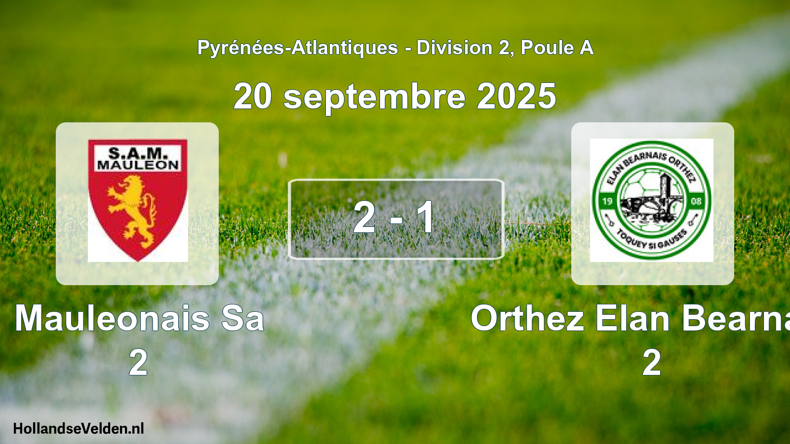 Total number of matches played: Mauleonais Sa 2 - Orthez Elan Bearnais 2 2 - 1 (20 September 2025)