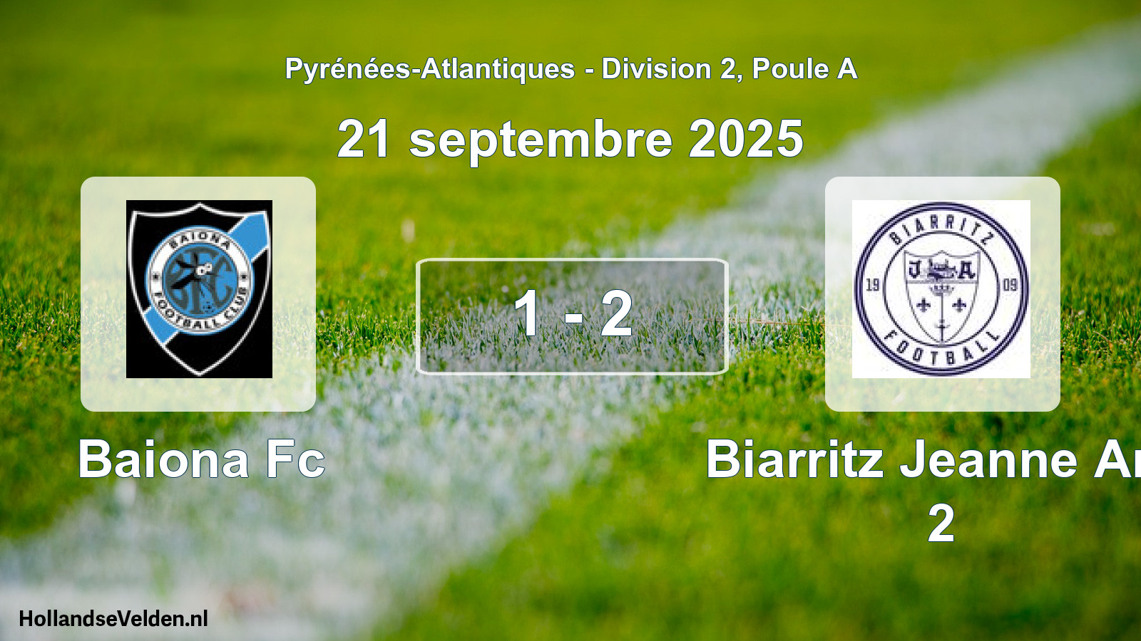 Gespeelde wedstrijd: Baiona Fc - Biarritz Jeanne Arc 2 1 - 2 (21 septembre 2025)