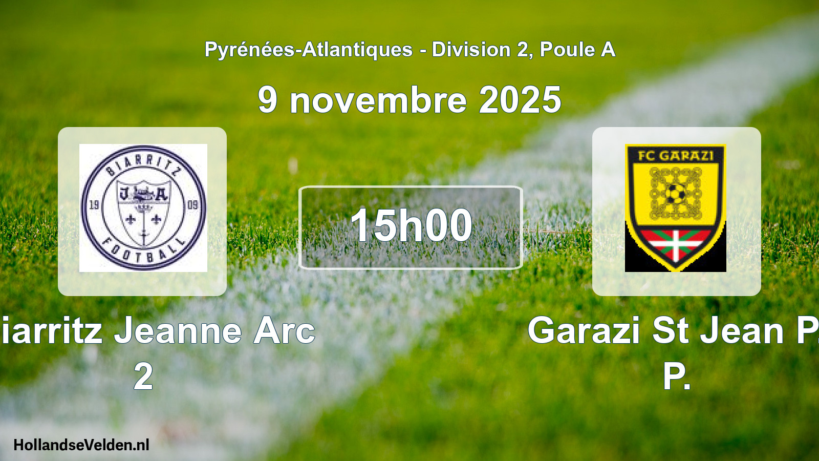 Geplande wedstrijd: Biarritz Jeanne Arc 2 - Garazi St Jean P. P. (9 novembre 2025)